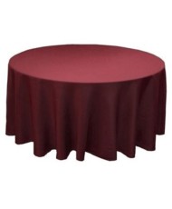 Plain round burgundy tablecloth for wedding