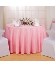 Plain round pale pink tablecloth for wedding