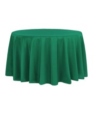 Plain round tablecloth emerald green for wedding
