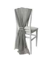 Gray muslin chair train for wedding