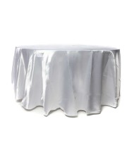Round satin tablecloth  White for wedding