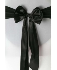 Knotted satin chair sash Black for wedding