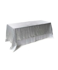 Silver rectangle sequin tablecloth for wedding