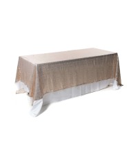 Champagne rectangle sequin tablecloth for wedding