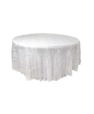 Round white jacquard tablecloth  for wedding