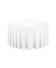 White anti-stain round tablecloth for wedding