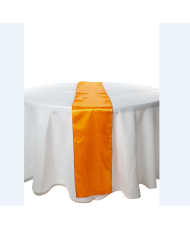Orange satin table runner for wedding
