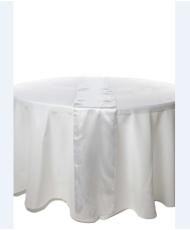 White satin table runner for wedding
